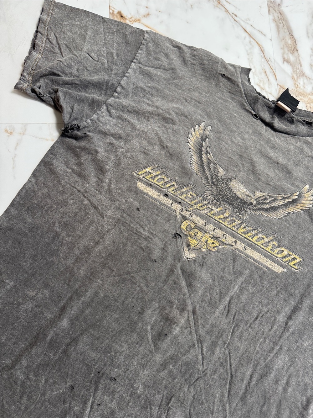Vintage Harley Davidson Las Vegas Graphic Shirt Sz XL Distressed Motorcycle